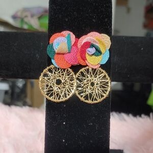 Colorful Floral Dreamcatcher Earrings